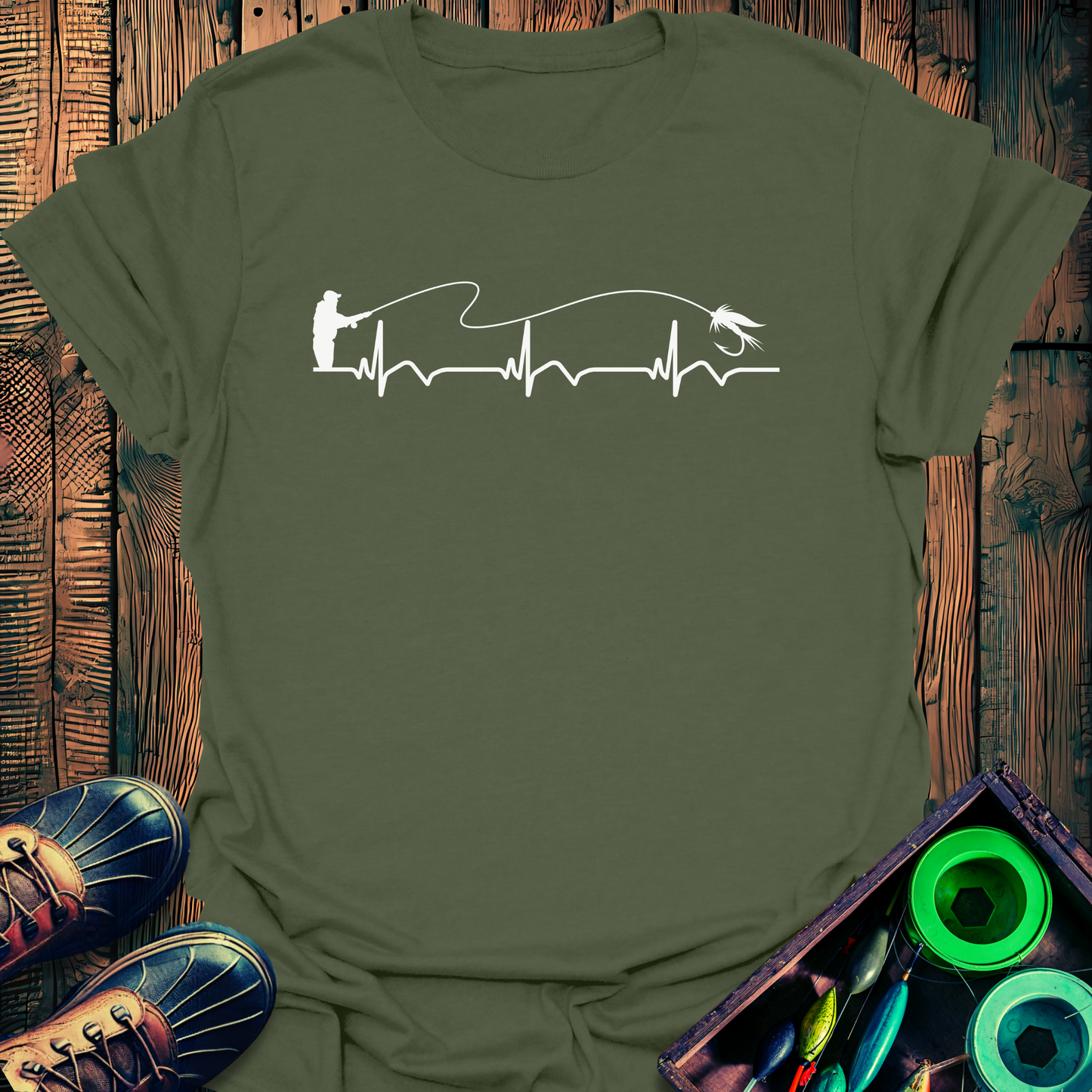 Angling Heartbeat T-Shirt