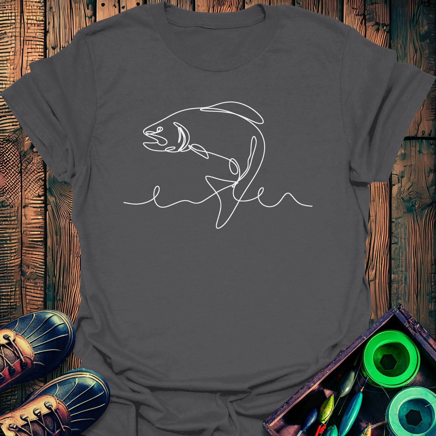 Fish Line Art T-Shirt