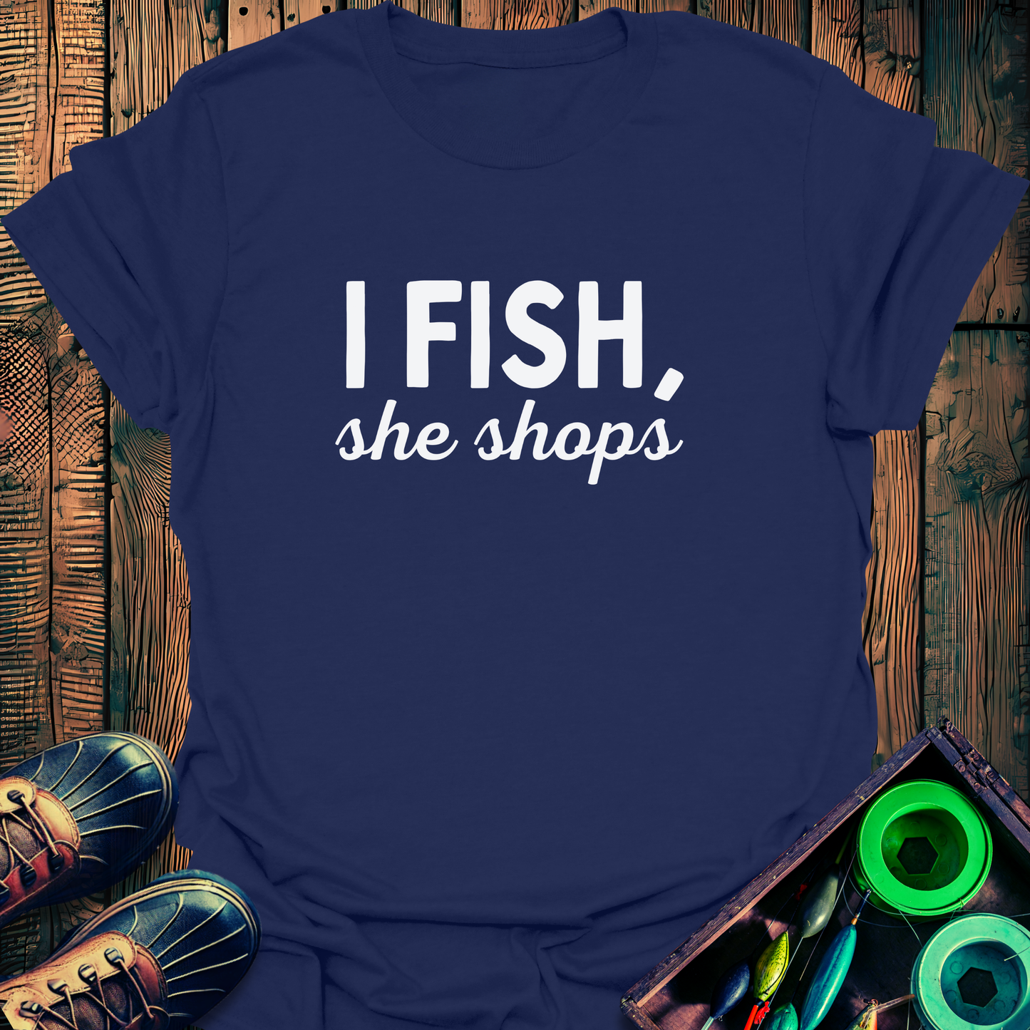 I Fish, She Shops T-Shirt