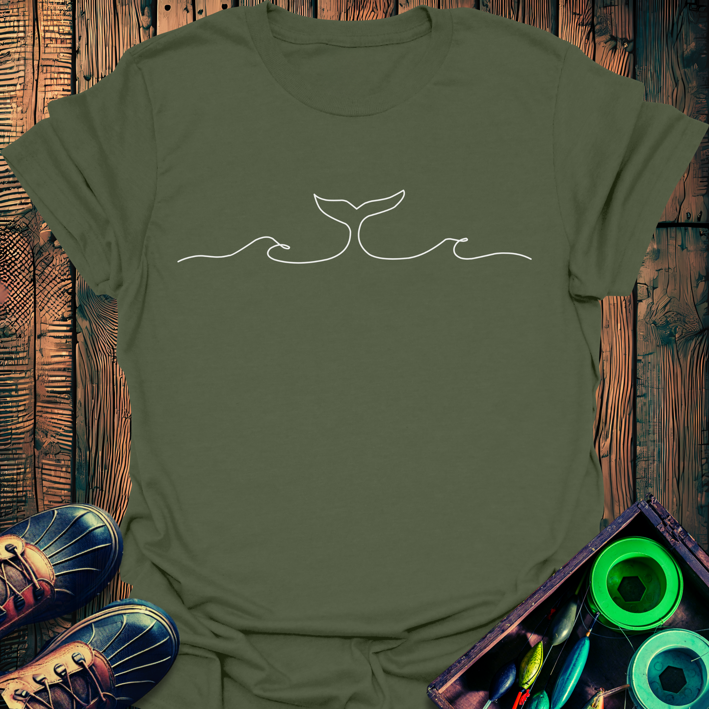 Whale Line Art T-Shirt