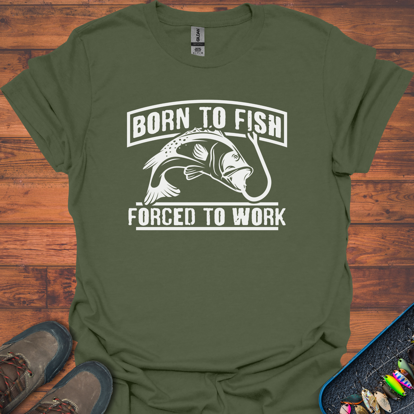 Born To Fish, Forced To Work T-Shirt