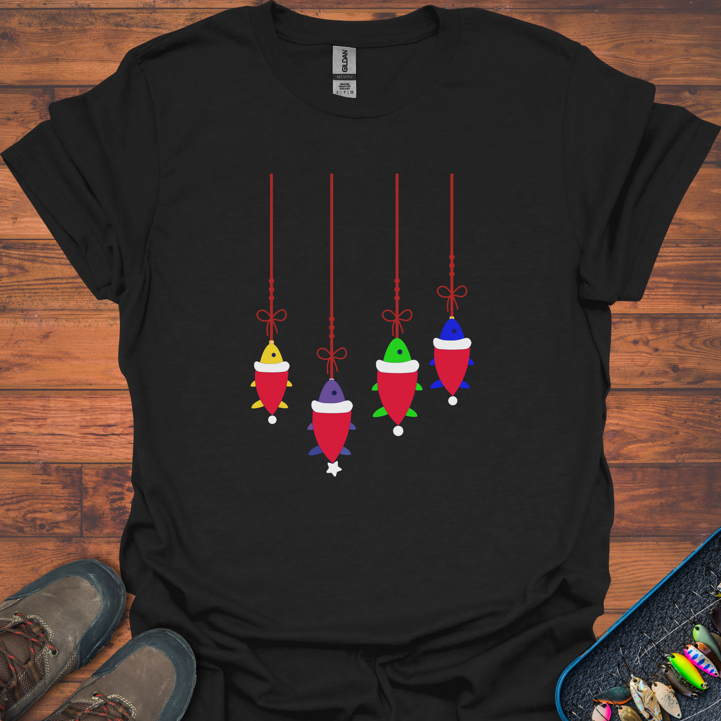 Christmas Fishing Ornaments T-Shirt