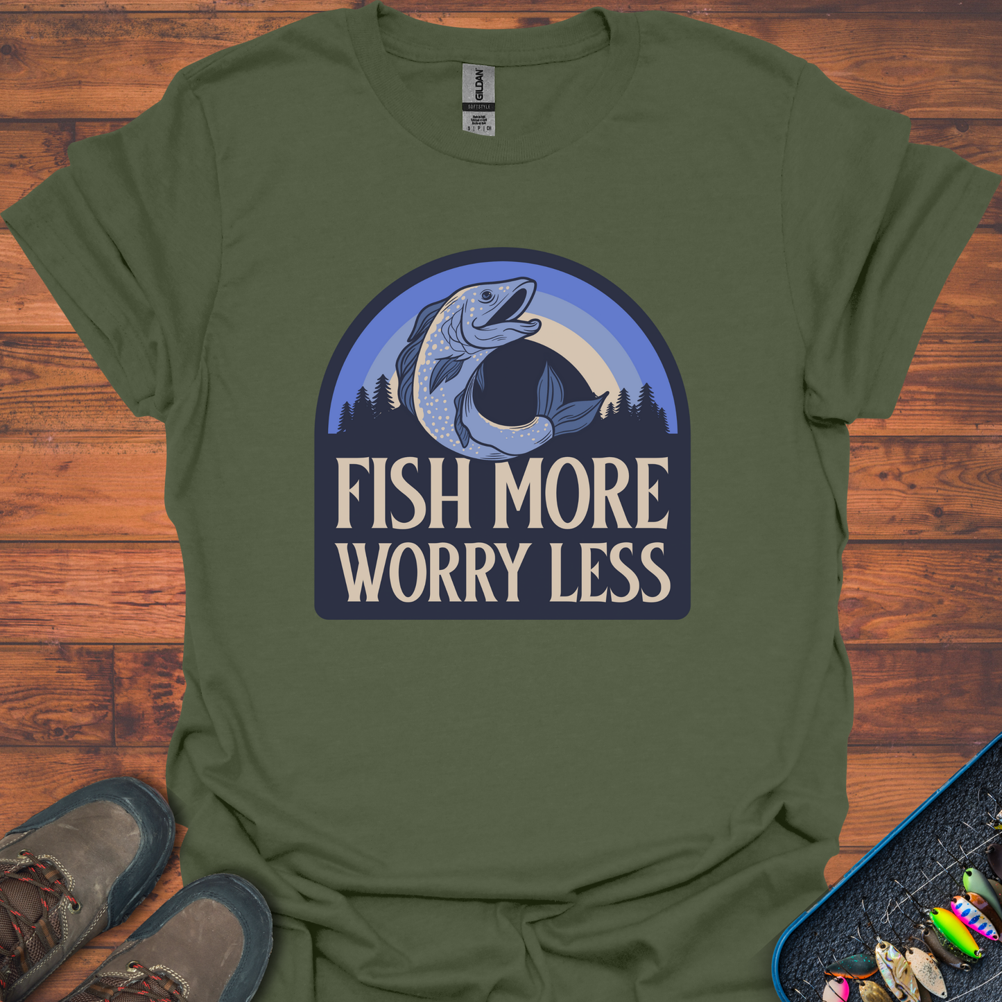 Fish More Worry Less T-Shirt