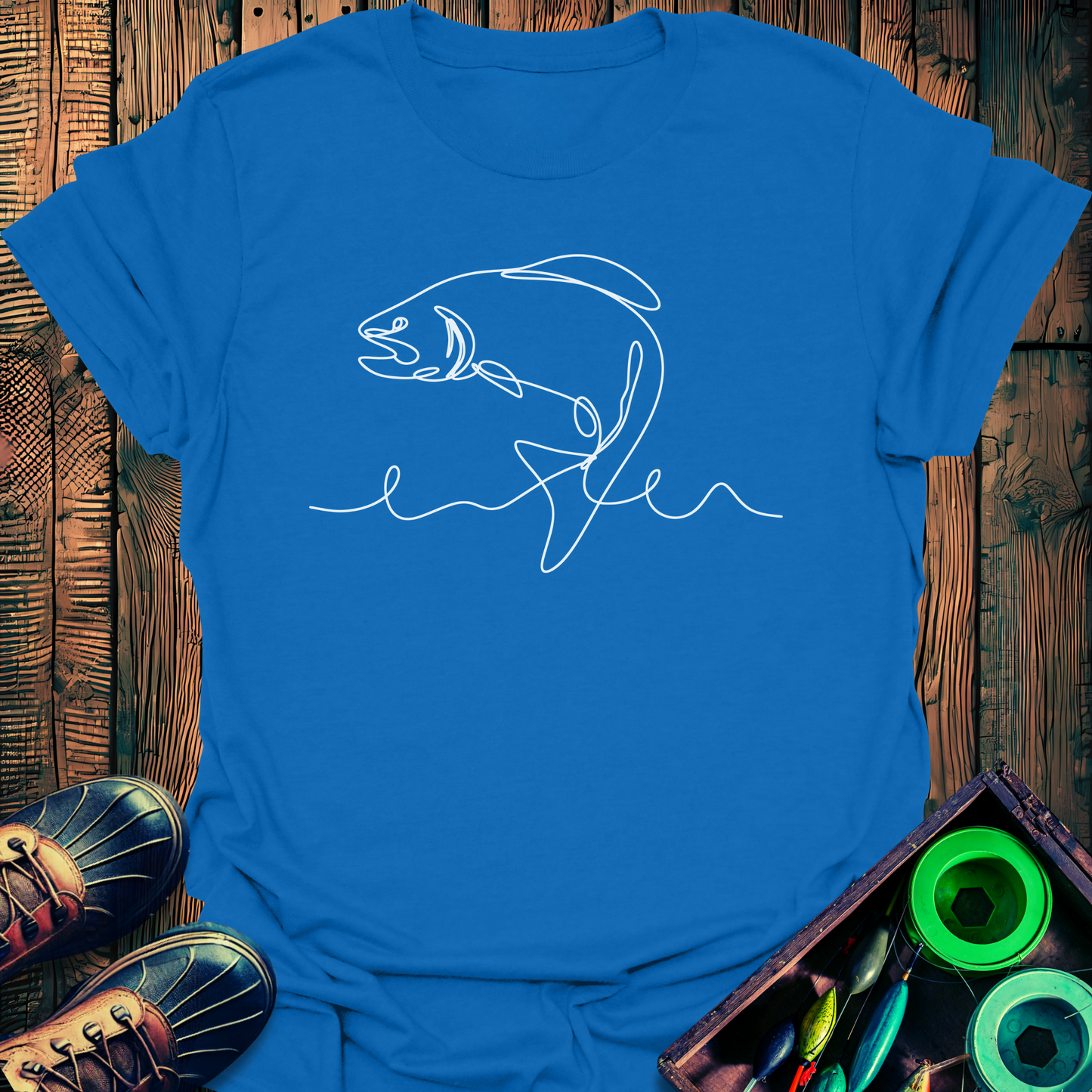 Fish Line Art T-Shirt