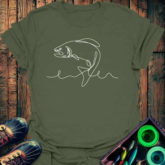 Fish Line Art T-Shirt