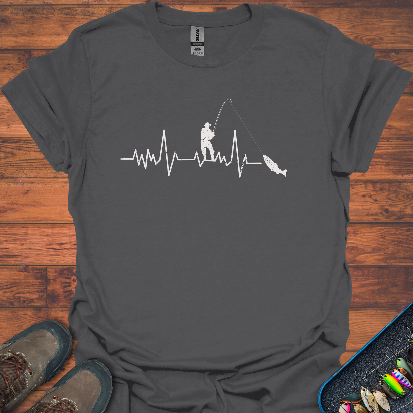 Fishing Heartbeat T-Shirt