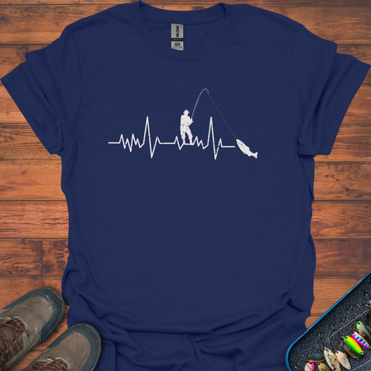 Fishing Heartbeat T-Shirt