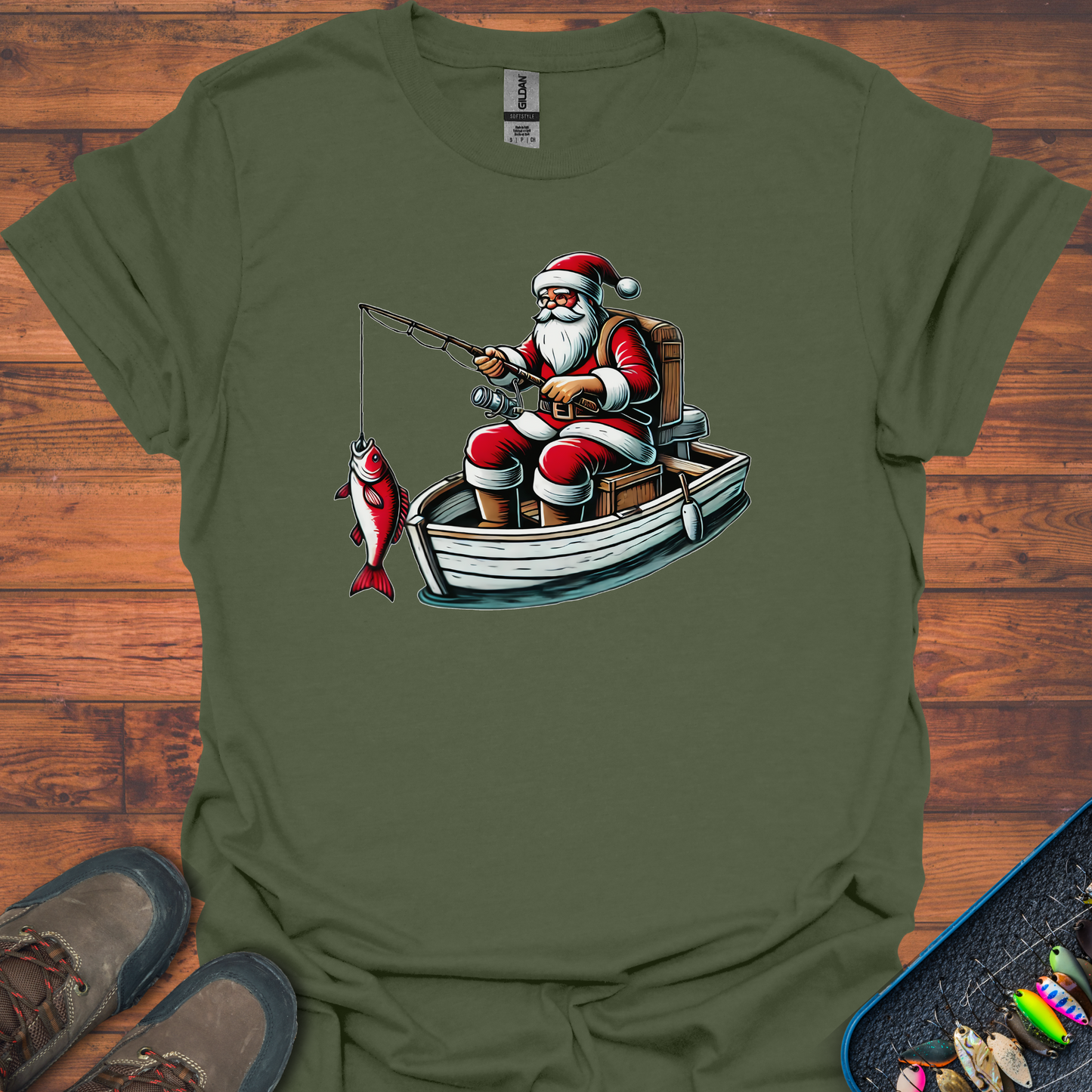 Fishing Santa T-Shirt