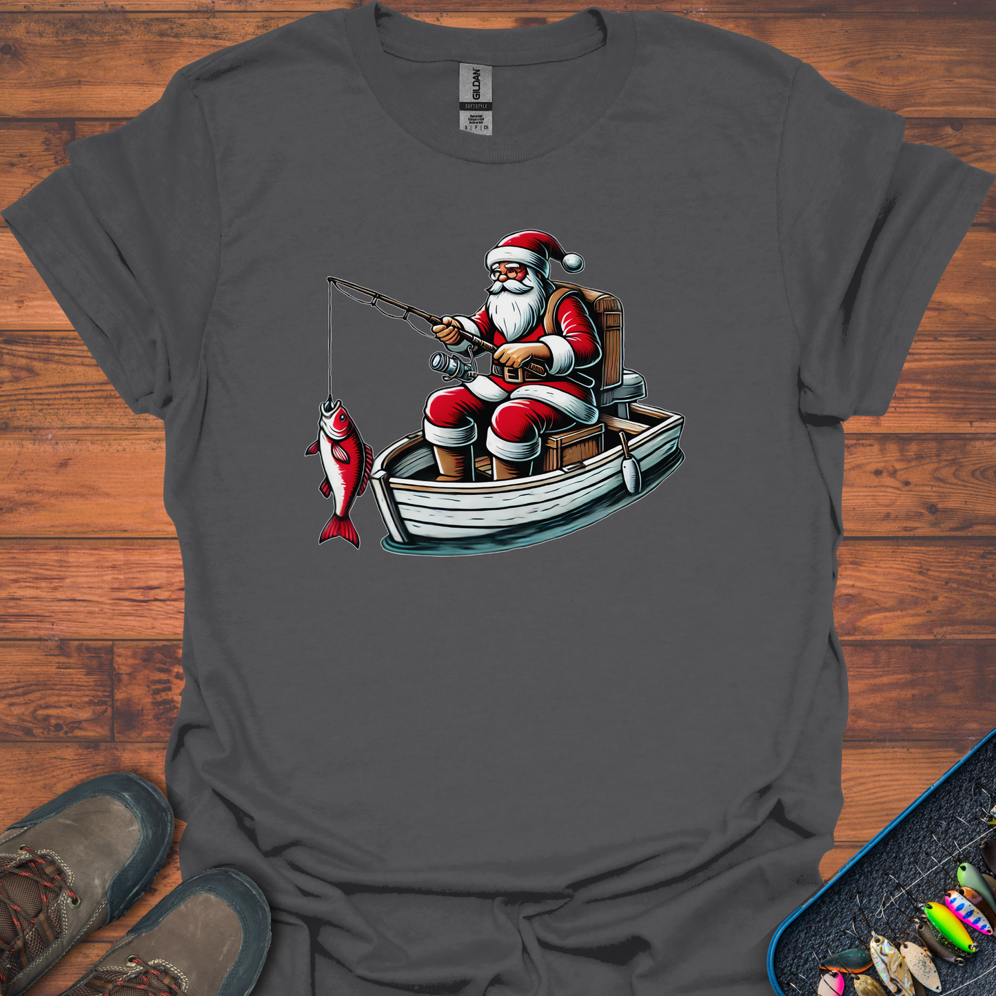 Fishing Santa T-Shirt