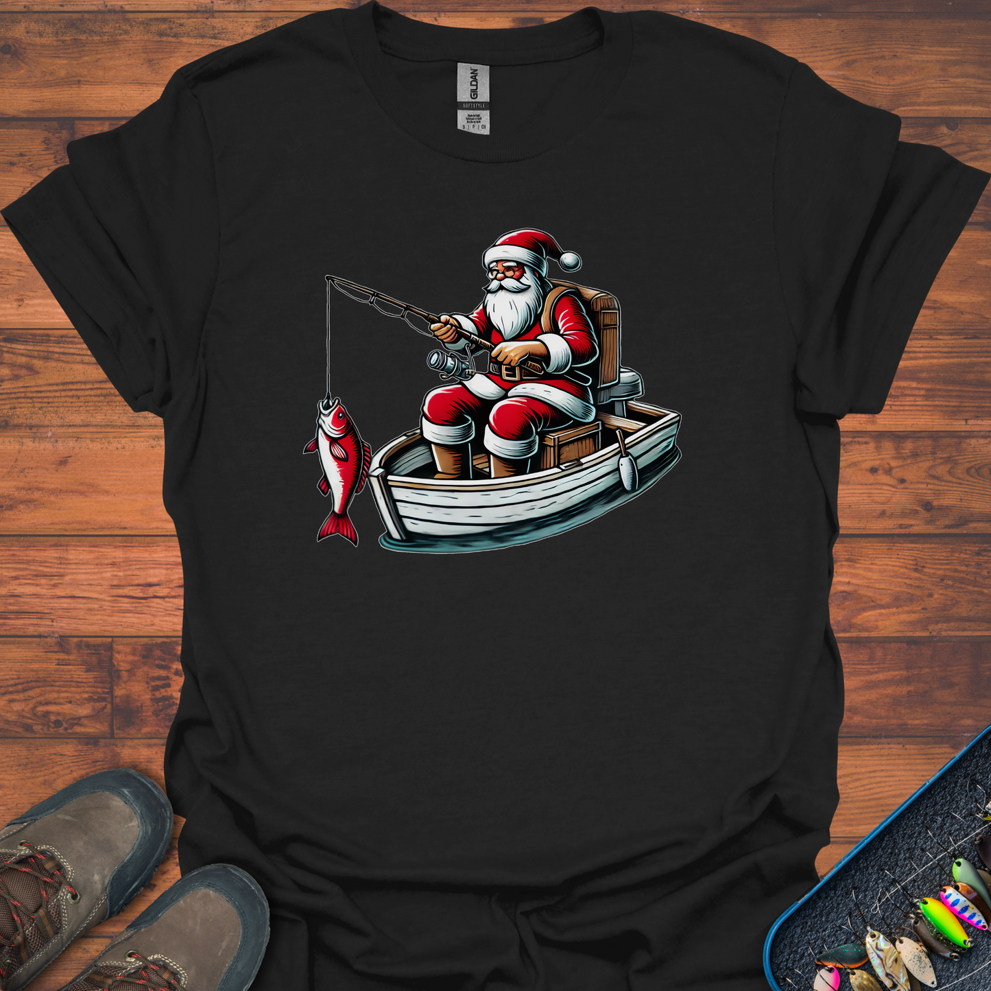 Fishing Santa T-Shirt