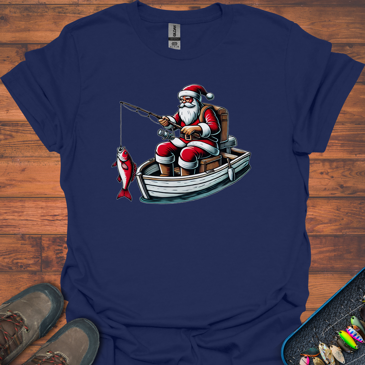 Fishing Santa T-Shirt