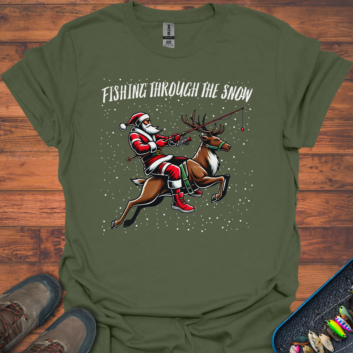 Fishing Through The Snow T-Shirt