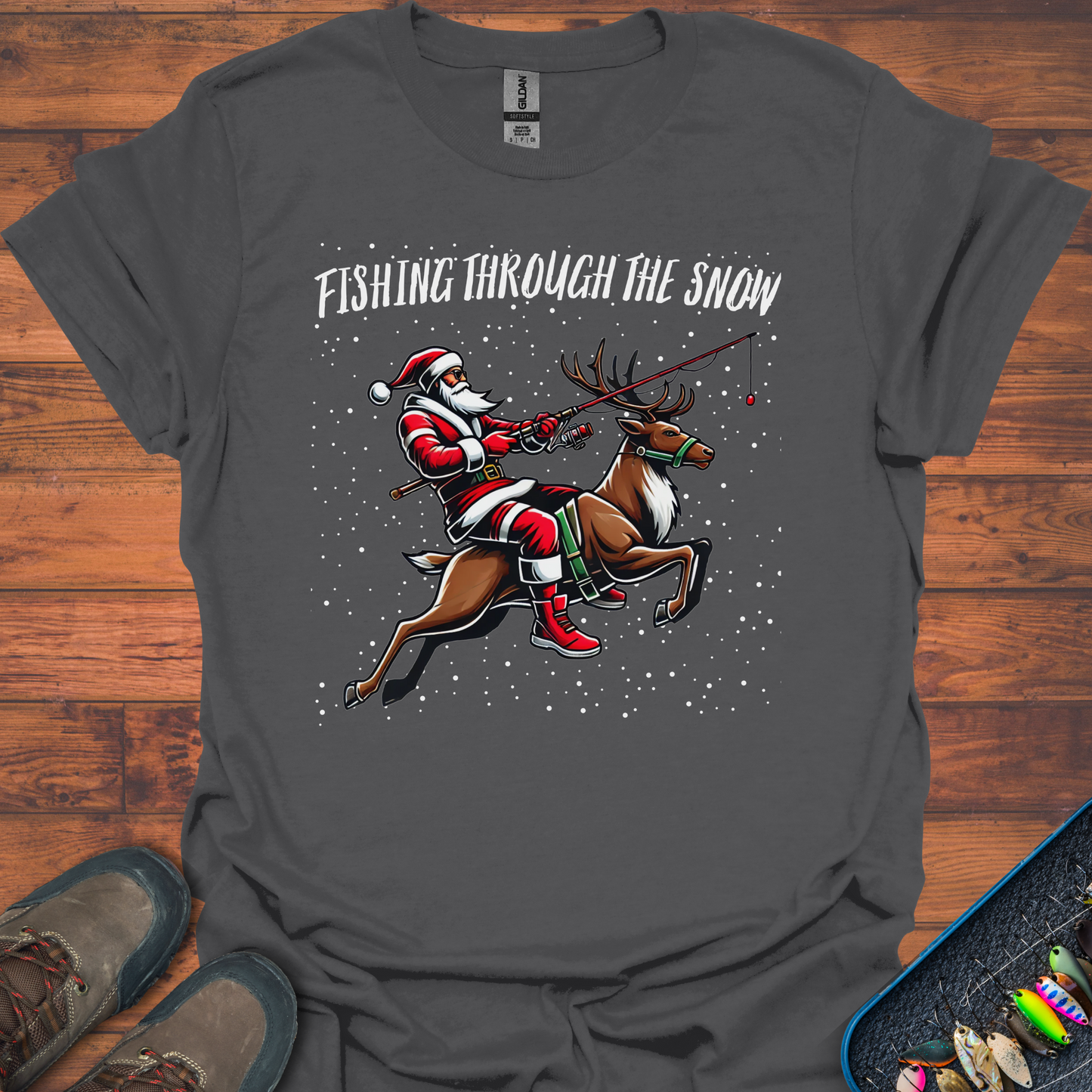 Fishing Through The Snow T-Shirt