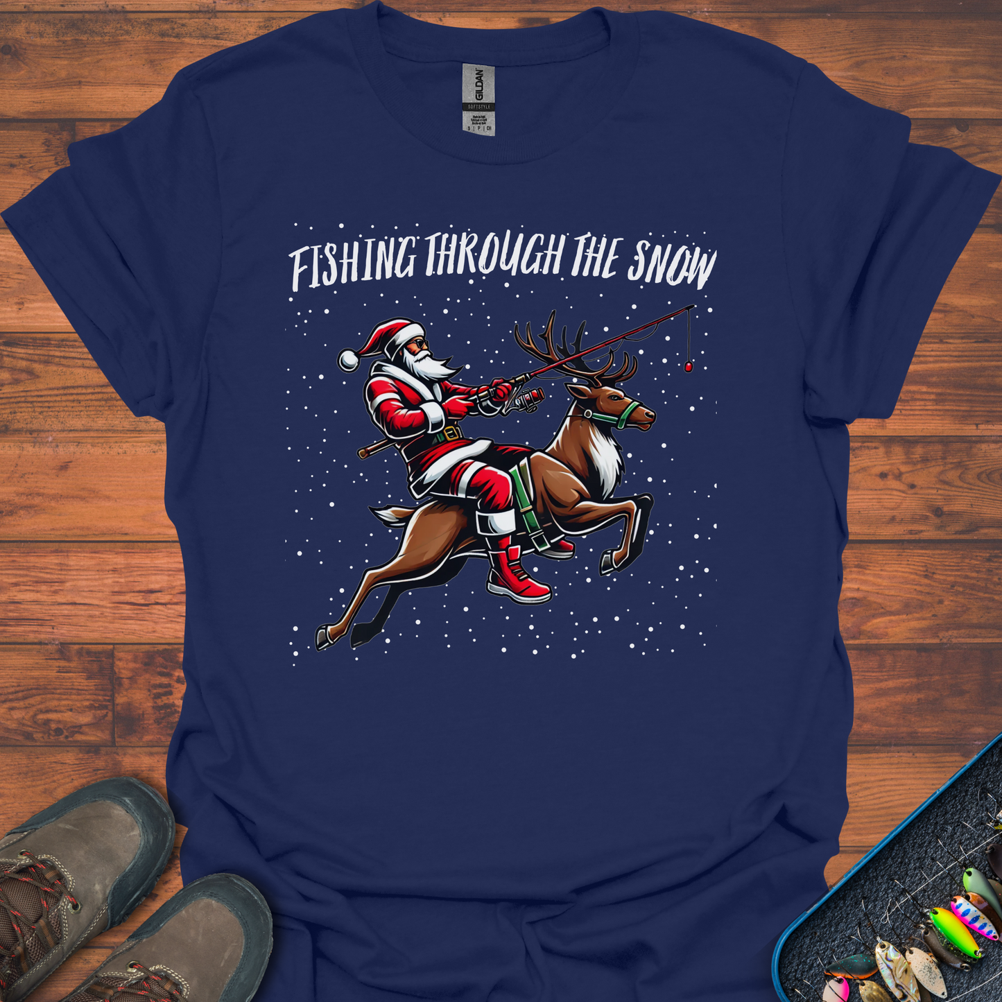 Fishing Through The Snow T-Shirt