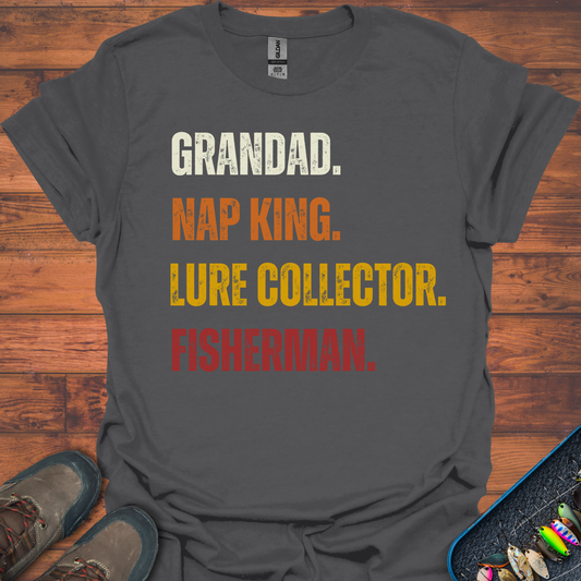 Grandad, Nap King, Fisherman T-Shirt