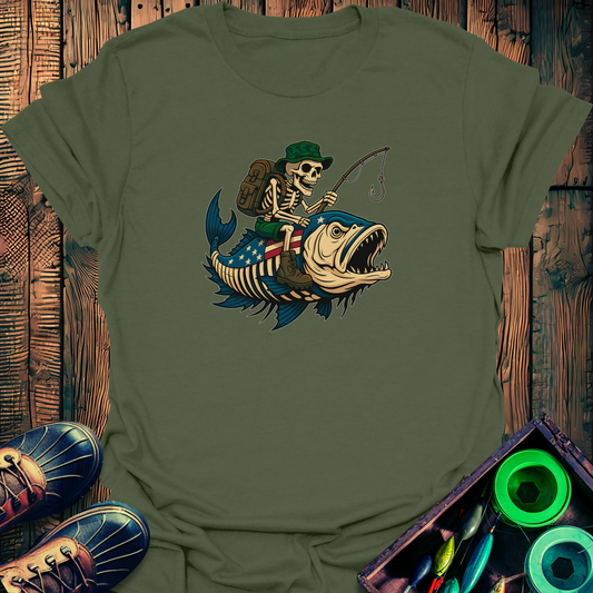 Patriot Skeleton Fishing T-Shirt
