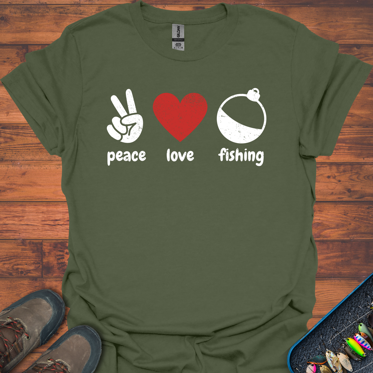 Peace, Love, Fishing T-Shirt