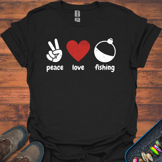 Peace, Love, Fishing T-Shirt